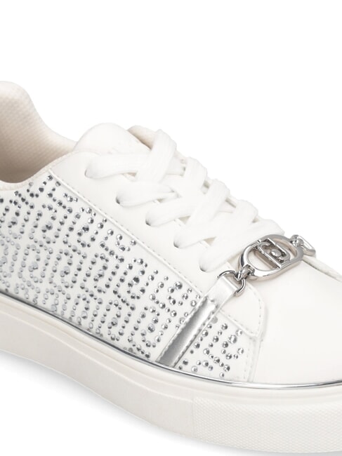 KIKI 01 Sneakers mit durchgehendem Strasslogo Wei&szlig; - Damenschuhe