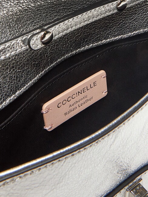 MAGIE 2NITE SMOOTH Clutch aus Metallic-Leder SILBER - Damentaschen