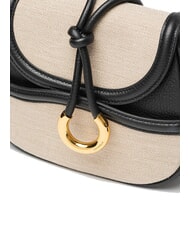 COCCINELLE CARMY CANVAS Schultertasche aus Leder und Canvas natur / schwarz - Damentaschen - 3