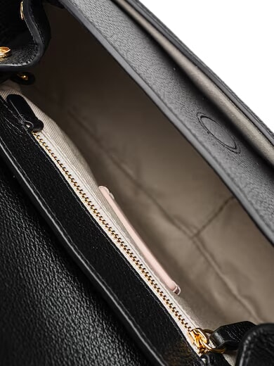 CARMY CANVAS Schultertasche aus Leder und Canvas natur / schwarz - Damentaschen