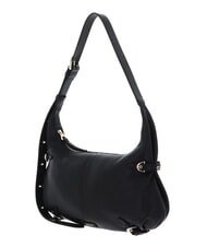 COCCINELLE ABIGAIL Schultertasche aus geh&auml;mmertem Leder Schwarz - Damentaschen - 2