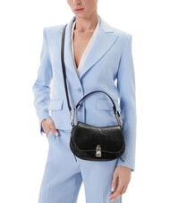 COCCINELLE MAGIE WRINKLED Schultertasche aus Leder mit &Uuml;berschlag Schwarz - Damentaschen - 5