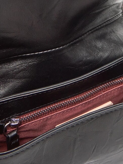 MAGIE WRINKLED Schultertasche aus Leder mit &Uuml;berschlag Schwarz - Damentaschen