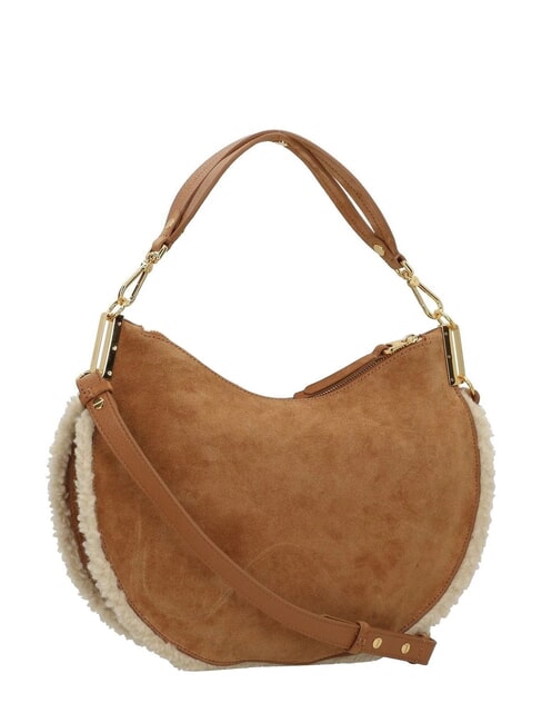 SUNUP ECO SHEARLING Schultertasche mit Schultergurt Riff / Pfirsich - Damentaschen