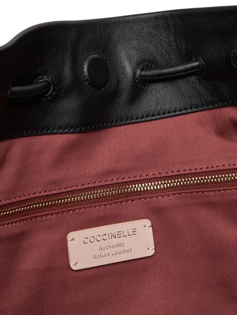 ISABELA Schultertasche aus weichem Leder Schwarz - Damentaschen