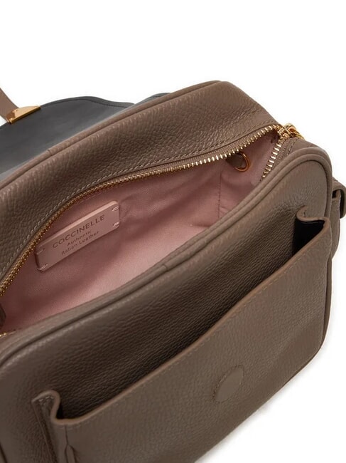 CAMPUS Mini-Umh&auml;ngetasche aus Leder warmes Taupe - Damentaschen