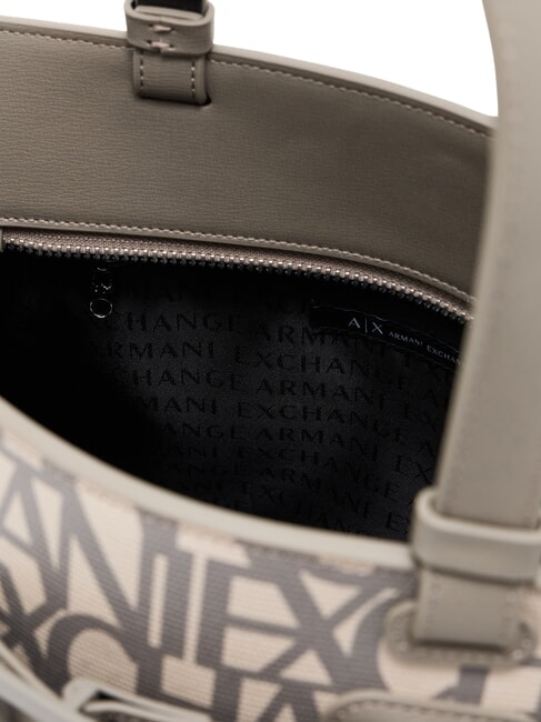 LOGO ALL OVER Handtasche mit Schultergurt Klangsand / brauner Bass - Damentaschen