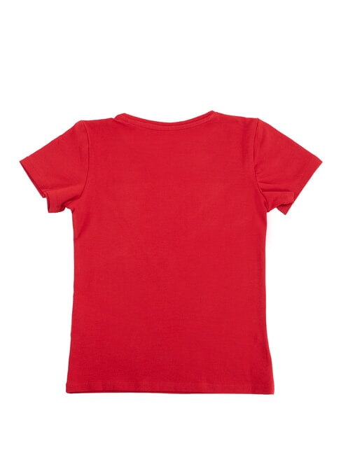 KIDS Baumwoll-T-Shirt mit Aufdruck und Strasssteinen Chili rot - Kinder-T-Shirt