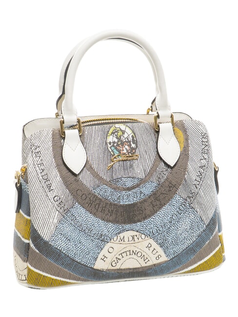 PLANETARIUM Mittelgro&szlig;e Handtasche mit Schultergurt Mond/Wei&szlig; - Damentaschen