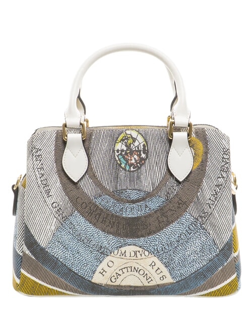 PLANETARIUM Mittelgro&szlig;e Handtasche mit Schultergurt Mond/Wei&szlig; - Damentaschen