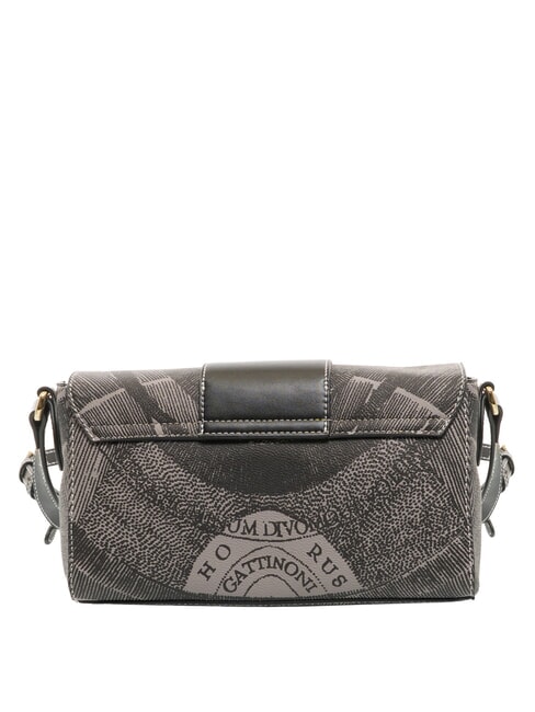 PLANETARIUM Umh&auml;ngetasche mit &Uuml;berschlag monochrom hellgrau/schwarz - Damentaschen