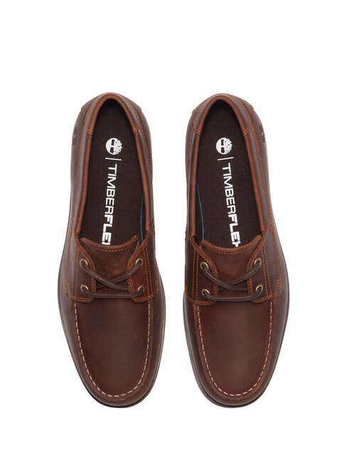 GRAFTON BAY Segelschuhe aus Leder mittelbraunes Vollnarbenleder - Herrenschuhe