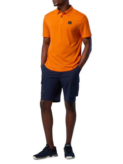 NORTH TECH Kurzarm-Poloshirt Papaya-Orange - Herren-Polo-Shirts/Herren-Polo-Shirt/Herrenpoloshirt/Herrenpoloshirts