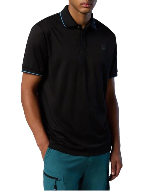 NORTH TECH L&auml;ssiges Kurzarm-Poloshirt Schwarz - Herren-Polo-Shirts/Herren-Polo-Shirt/Herrenpoloshirt/Herrenpoloshirts