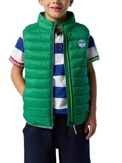 EXPLORER Unisex-Daunenjacke ohne &Auml;rmel gr&uuml;ne Biene - Kinder Jacken