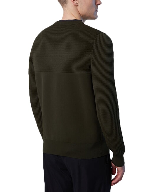 KNITTED Pullover mit Rundhalsausschnitt Waldgr&uuml;n - Herrenpullover