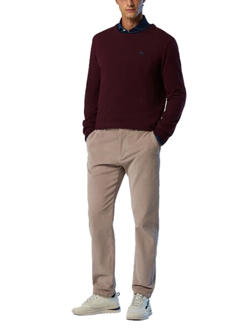 N|S Pullover mit Rundhalsausschnitt Bordeaux - Herrenpullover