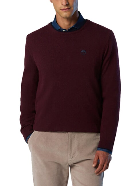 N|S Pullover mit Rundhalsausschnitt Bordeaux - Herrenpullover