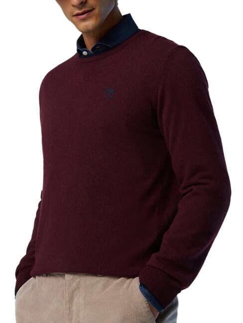 N|S Pullover mit Rundhalsausschnitt Bordeaux - Herrenpullover