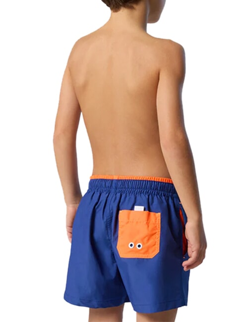 BASIC Beach-Boxershorts im Volleyball-Stil Elektrisches Blau - Kinderbademode