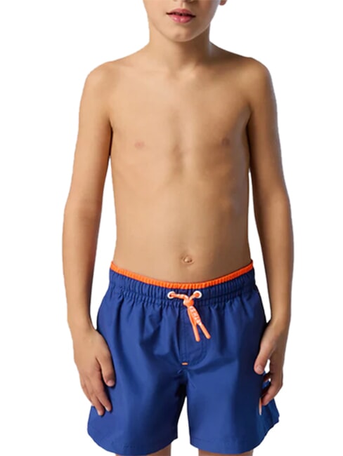 BASIC Beach-Boxershorts im Volleyball-Stil Elektrisches Blau - Kinderbademode