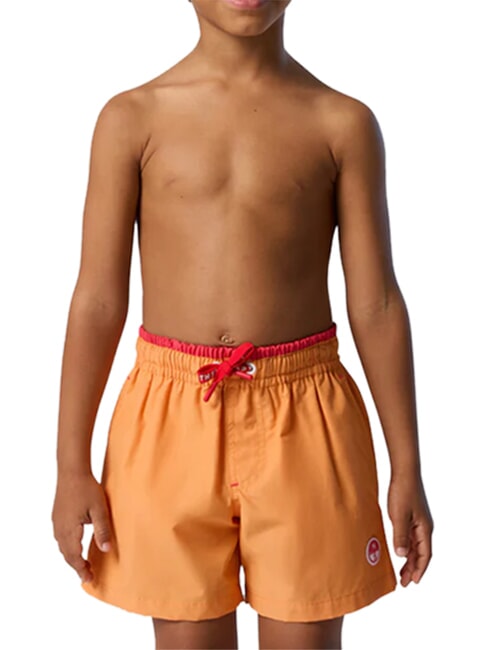 BASIC Beach-Boxershorts im Volleyball-Stil Hellorange - Kinderbademode