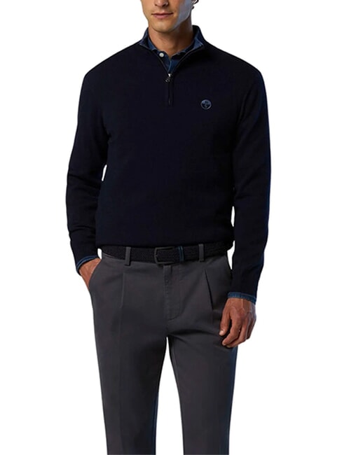 CORE Pullover mit halbem Rei&szlig;verschluss Navy blau - Herrenpullover