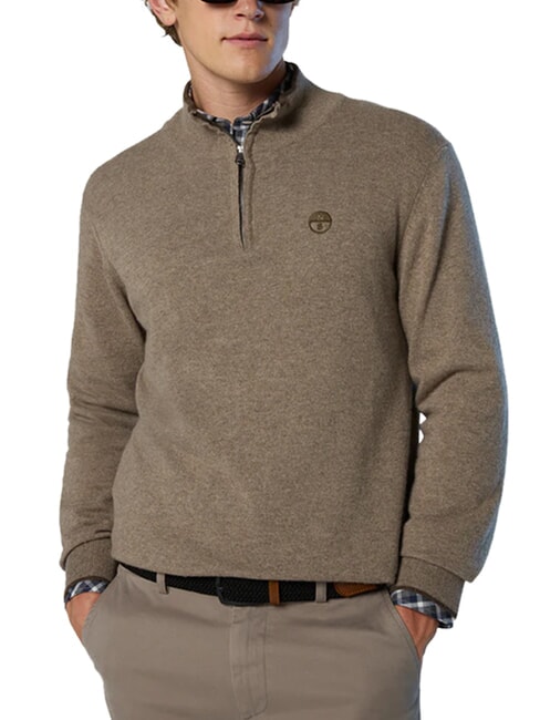 CORE Pullover mit halbem Rei&szlig;verschluss fossil melange - Herrenpullover