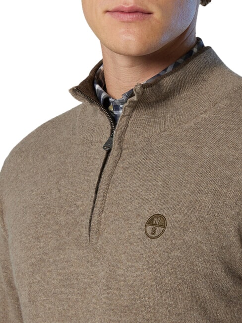 CORE Pullover mit halbem Rei&szlig;verschluss fossil melange - Herrenpullover