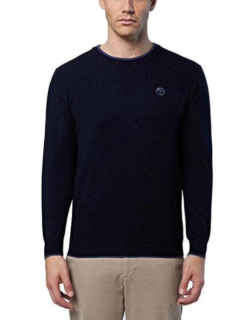 N|S Pullover mit Rundhalsausschnitt Navy blau - Herrenpullover