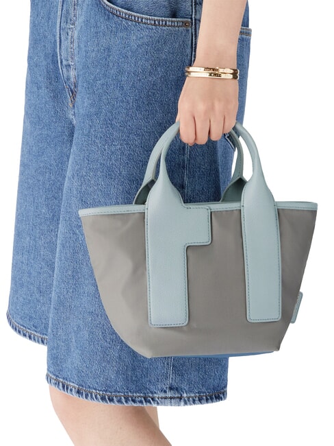 PIUMA  Mini-Einkaufstasche mit Schultergurt Asche+Himmels+Beifu&szlig; - Damentaschen