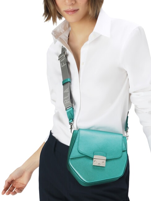 CAMPIONARIO - METROPOLIS Schultertasche aus Leder Zephyr + helles Silber - Damentaschen