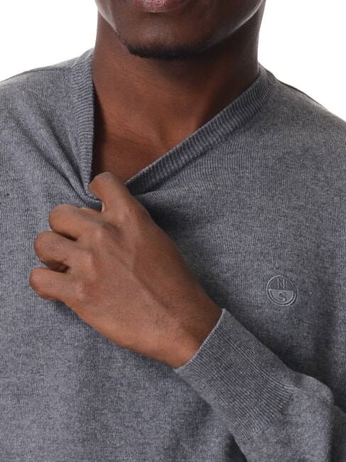 CORE Rundhalspullover mittelgraue Melange - Herrenpullover