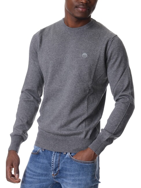 CORE Rundhalspullover mittelgraue Melange - Herrenpullover