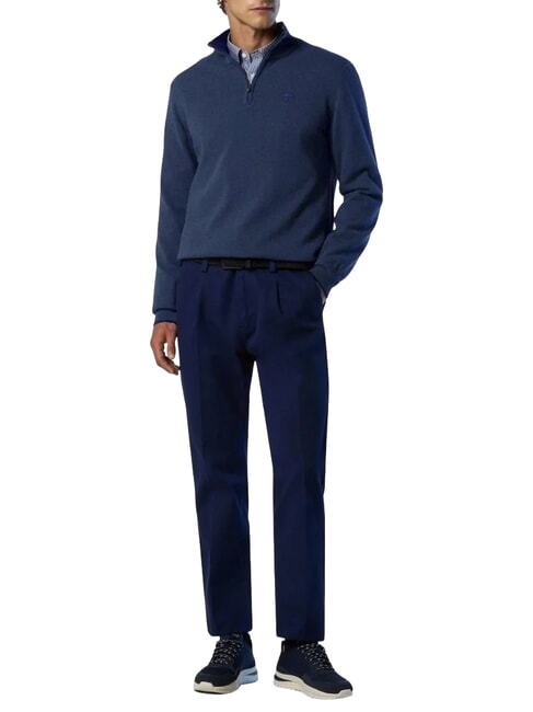 CORE Pullover mit halbem Rei&szlig;verschluss Chinablau meliert - Herrenpullover