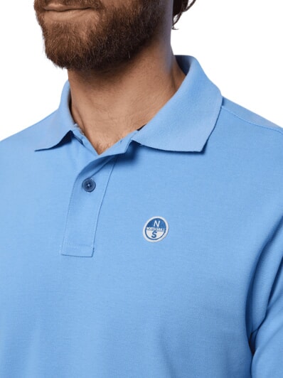 BASIC Kurzarm-Poloshirt aus Baumwolle hellblau - Herren-Polo-Shirts/Herren-Polo-Shirt/Herrenpoloshirt/Herrenpoloshirts