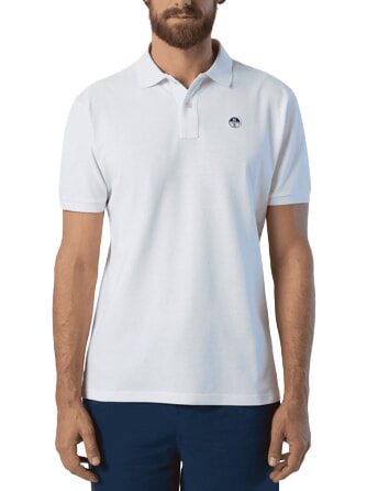 BASIC Kurzarm-Poloshirt aus Baumwolle Wei&szlig; - Herren-Polo-Shirts/Herren-Polo-Shirt/Herrenpoloshirt/Herrenpoloshirts