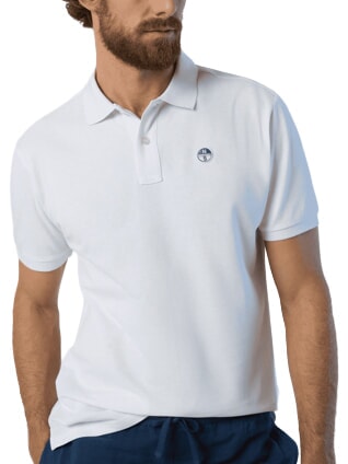 BASIC Kurzarm-Poloshirt aus Baumwolle Wei&szlig; - Herren-Polo-Shirts/Herren-Polo-Shirt/Herrenpoloshirt/Herrenpoloshirts