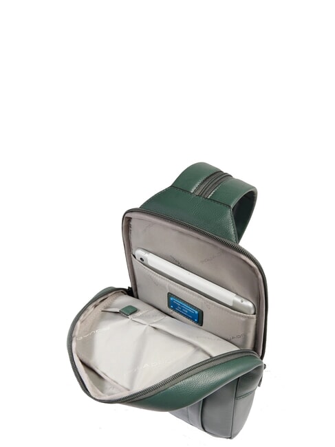 W137 One-Shoulder-Rucksack aus Leder GR&Uuml;N - PC-Rucks&auml;cke