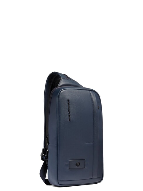W137 One-Shoulder-Rucksack aus Leder Blau - PC-Rucks&auml;cke