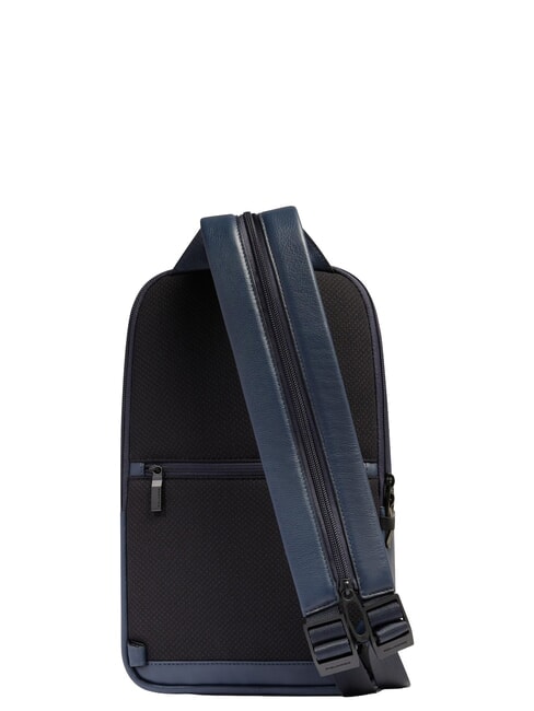 W137 One-Shoulder-Rucksack aus Leder Blau - PC-Rucks&auml;cke