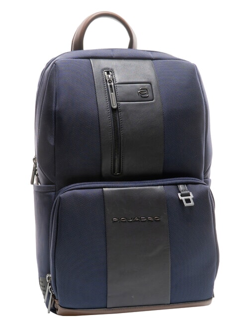 BRIEF Rucksack f&uuml;r PC 14 "und Tablet blau/Leder - PC-Rucks&auml;cke