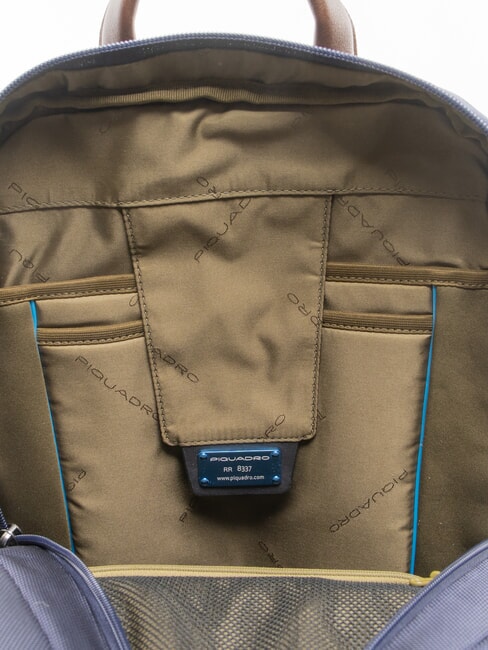 BRIEF Rucksack f&uuml;r PC 14 "und Tablet blau/Leder - PC-Rucks&auml;cke