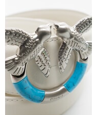 PINKO LOVE BERRY Lederg&uuml;rtel Wei&szlig;wolken-matt. Silber - G&uuml;rtel - 3