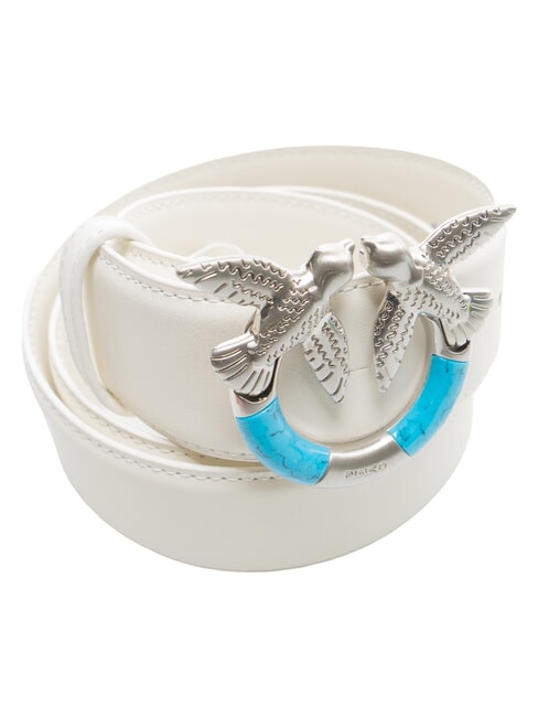 LOVE BERRY Lederg&uuml;rtel Wei&szlig;wolken-matt. Silber - G&uuml;rtel