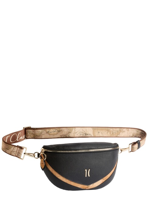 CASTLE Maxi-Bauchtasche aus granatrotem Leder Schwarz - Damentaschen