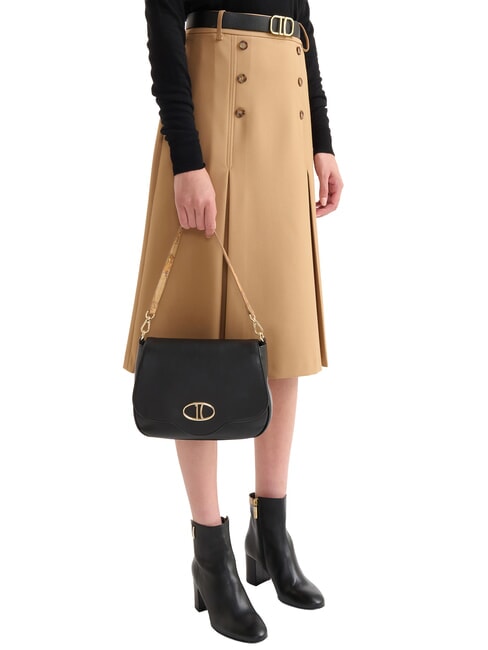 BRAVE MESSENGER Schultertasche aus Nappaleder Schwarz - Damentaschen