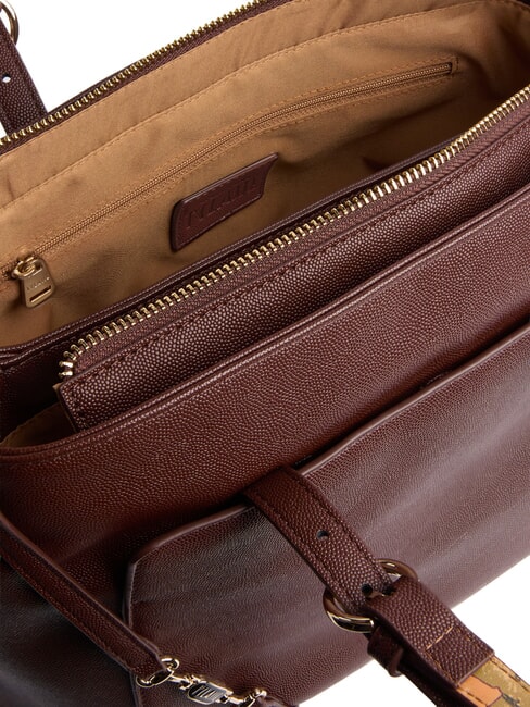 SCOTTISH CAVIAR Handtasche mit verstellbarem Schultergurt Mahagoni - Damentaschen