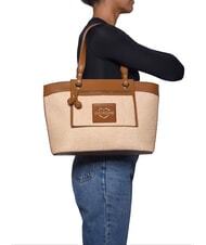 LOVE MOSCHINO STRAW CHIC Umh&auml;ngetasche Natur/Leder - Damentaschen - 4