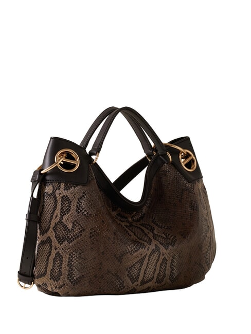 LONDON Python Handtasche mit Schulterriemen braun/ebony - Damentaschen